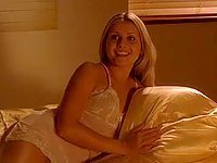 Blonde hottie Jessica Boehrs shows her goods and makes out with her partner in this smoking hot celebrity sex scene and it looks very arousing.
